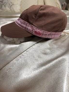 Nike Kids Brown Cap with Pink Plaid Band